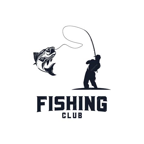 Premium Vector Fisherman Silhouette Logo Design Template