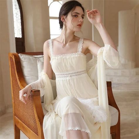 Kukuzhu Pcs Nightgown Women Mesh Lace Lovely Sweet Nightdress Princess