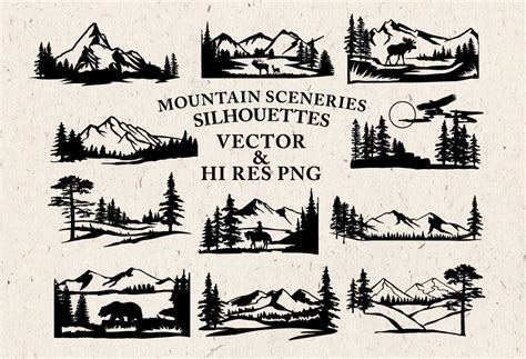 Mountain SVG, Mountain Scenery SVG Cut Files Mountain Silhouette SVG ...