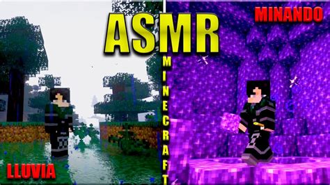 ASMR MNECRAFT Paseo En La LLUVIA Y MINANDO BLOQUES No Talking YouTube