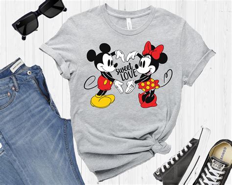 Disney Sweet Love Shirt Mickey Mouse Xoxo Tee Minnie Mouse Lovers