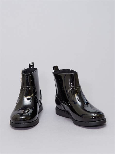 Boots Vernies Clous Noir Kiabi