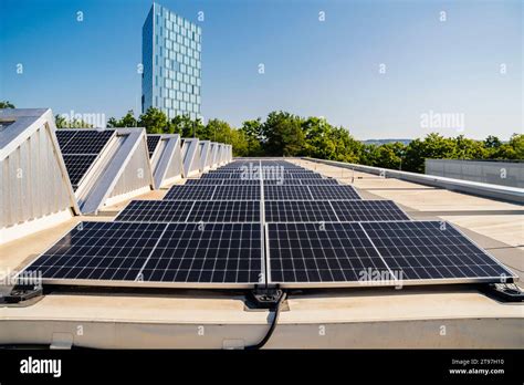 Solar Panels Installed On A Rooftop Generating Clean Energy Under A