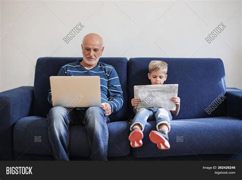 Grandpa Laptop Image And Photo Free Trial Bigstock