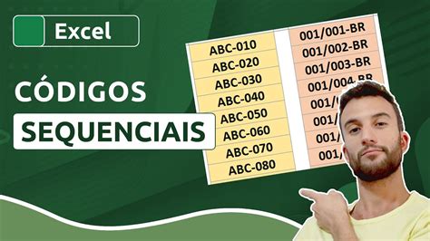 Como Criar C Digos Sequenciais No Excel Exemplos Youtube