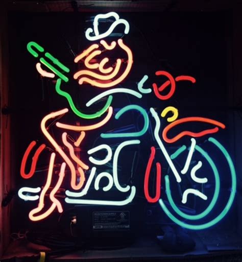 Cowgirl Motorcycle Neon Bar Sign Clenejoe