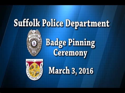 Suffolk Police Department Badge Pinning Ceremony 3 3 16 YouTube