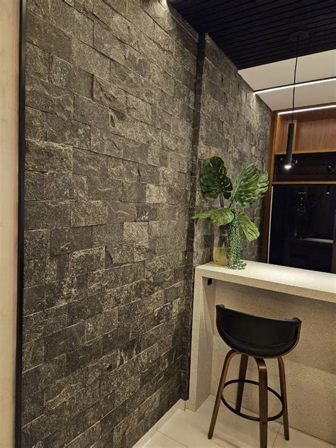 PEDRA BLACK DARK BRICK Pedras Decorativas TijoTelhas