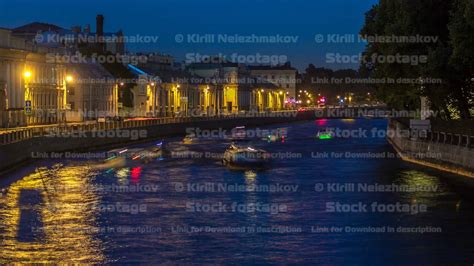 Fontanka River At Night Timelapse YouTube