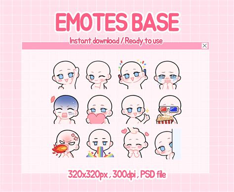 Chibi Emotes Base Twitch Emotes Discord Emotes Diy Emotes Etsy Hong Kong