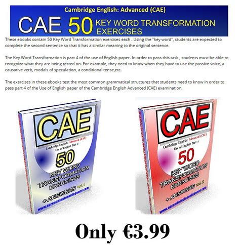 An Advertisement For The Cambridge English Advanced Cae Key Word