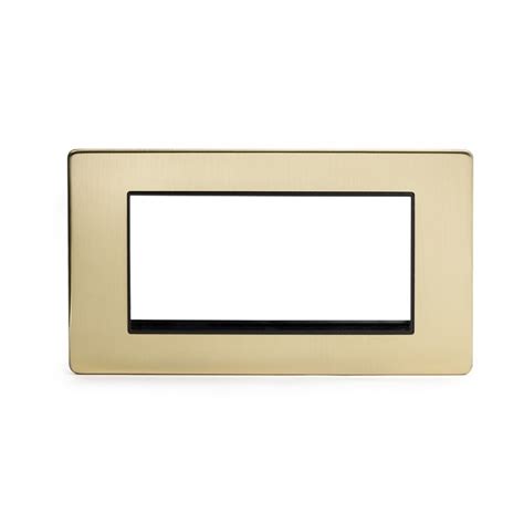 The Savoy Collection Satin Brass Period Metal Double Data Plate 4 Modules