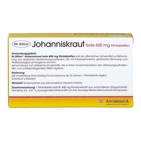 Dr B Hm Johanniskraut Mg Forte Filmtabletten Stk