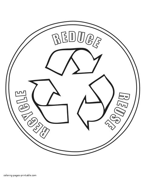 Recycle Symbol Coloring Page Coloring Pages Printablecom