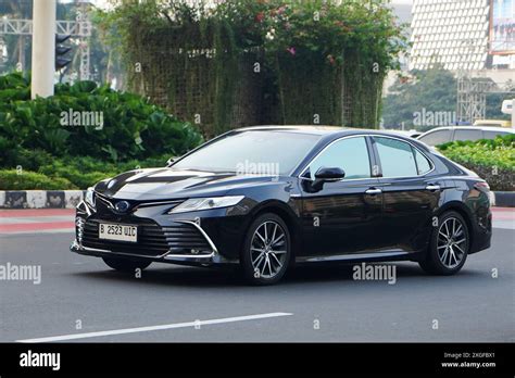 Luxury Sedan Car Toyota Camry Black Color At Commercial And Business