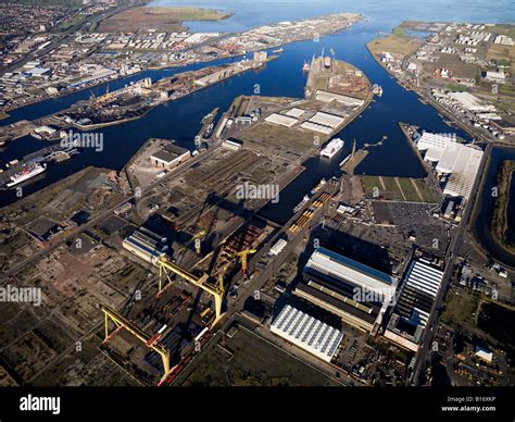 Aerial Belfast Harbour Northern Ireland Stock Photo 17977674 Alamy