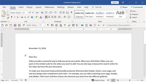 Basic Letter Layout | Microsoft Word - Basic | GoSkills