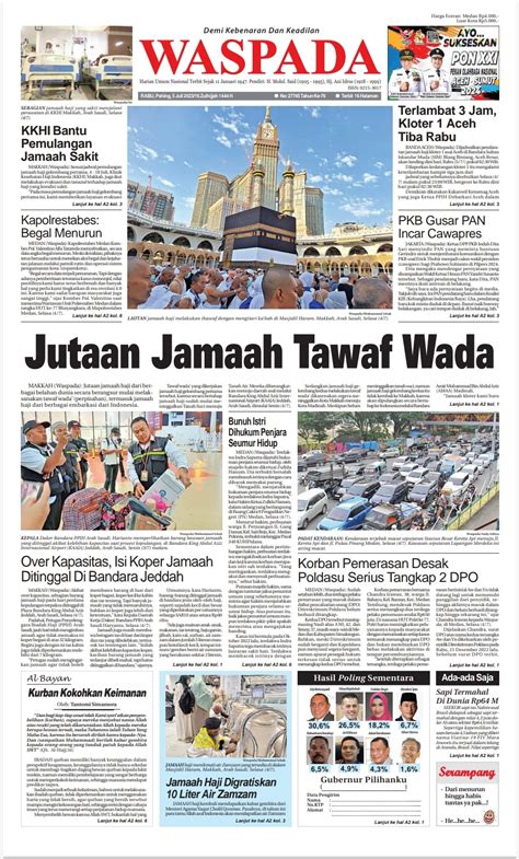 Waspada Rabu Juli Epaper Harian Waspada