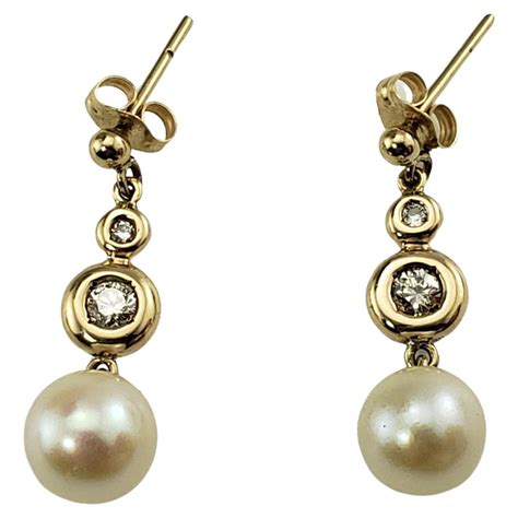 Victorian Pearl Diamond And Yellow Gold Earrings For Sale At Stdibs