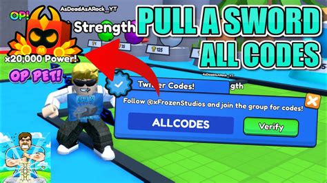 All Working Codes In Pull A Sword Roblox Youtube