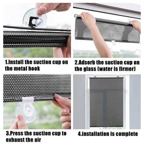 Sunshade Roller Blinds Suction Cup Blackout Curtains For Car Living