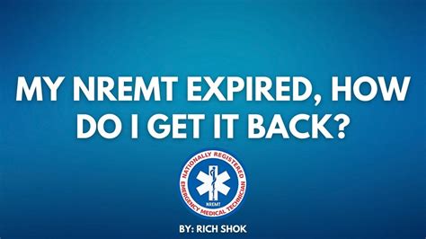 My NREMT expired, how do I get it back? - Code One CPR Training