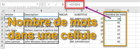 Compter Le Nombre De Mots Dans Une Cellule Excel Exercice