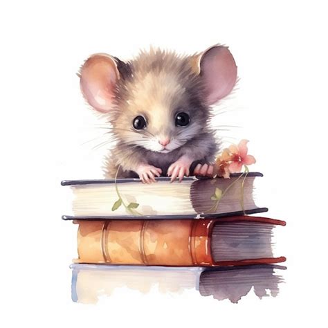 Premium Ai Image There Is A Small Mouse Sitting On Top Of A Stack Of