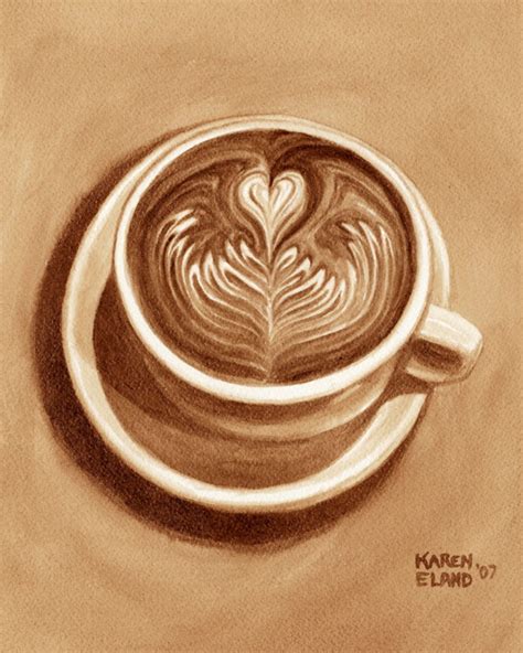 Coffee Art, Winged Heart Latte, Painted Using Only Coffee, Espresso ...