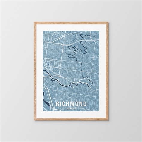 Richmond Victoria Map Print / Various Colours / City Art / | Etsy