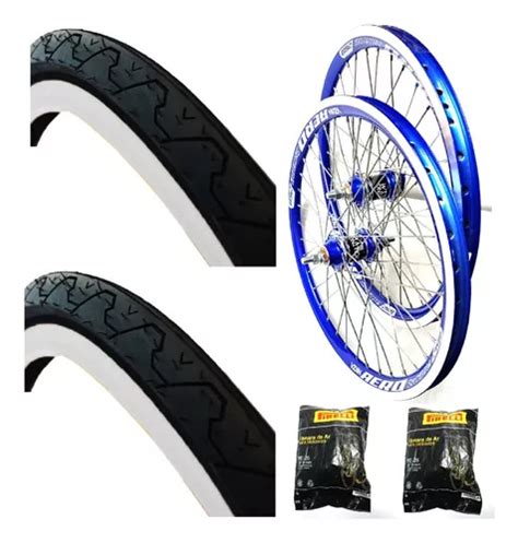 Par Pneu P Bike Barra Forte Aro 26 X 1 1 2x2 Faixa Brancas