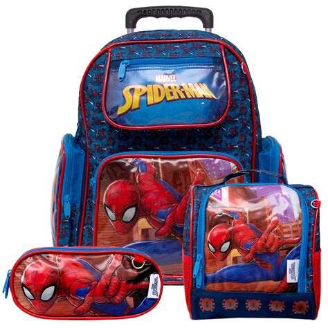 Kit Mochila Homem Aranha Infantil Rodinha Her I Marvel Submarino