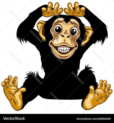 Happy Cartoon Chimp Royalty Free Vector Image Vectorstock