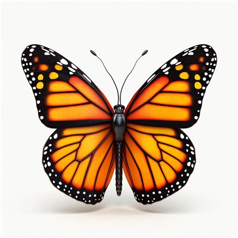 Premium AI Image | 3d Monarch Butterfly Isolated