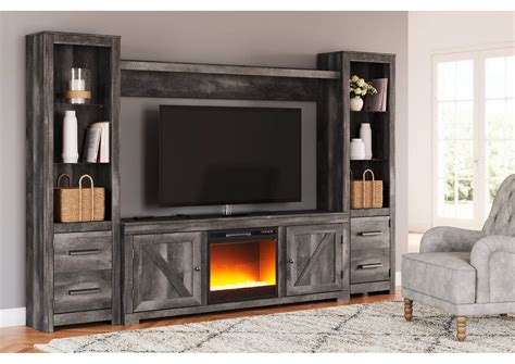 Wynnlow 4 Piece Entertainment Center With Electric Fireplace On Sale Discount Ashley Wynnlow 4