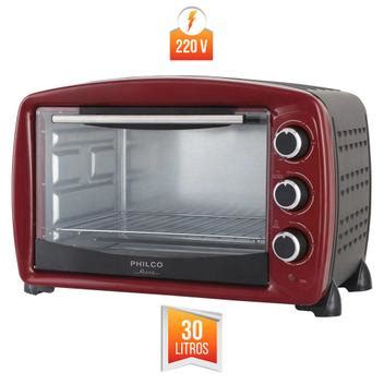 Forno Eletrico Retro Philco Litros Pfe V Vermelho Preto V Fora