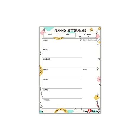 Easy Memory Planner Settimanale Scrivania Planning Da Tavolo A