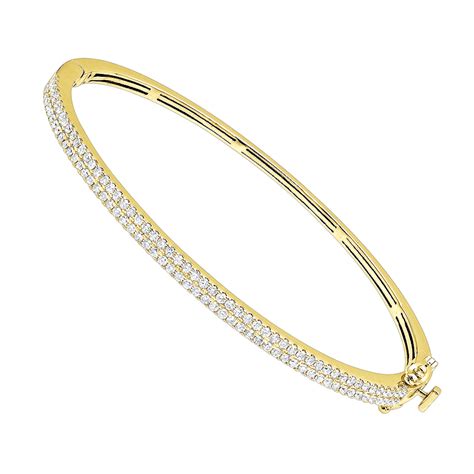 14k Gold Pave Diamond Bangle Bracelet For Women Stackable 09ct By