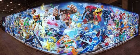 Smash Bros Ultimate Everyone Is Here Mural At Nintendo Live 2018