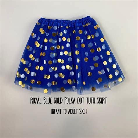 Royal Blue Gold Polka Dot Tutu Skirts 7 Sizes Etsy