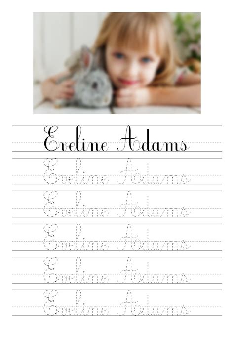 Free Editable Cursive Name Tracing Sheets