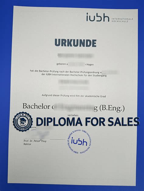 Fake IU Internationale Hochschule Urkunde