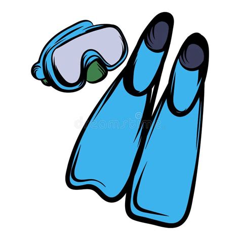 Flippers For Diving Icon Cartoon Style Stock Vector Illustration Of