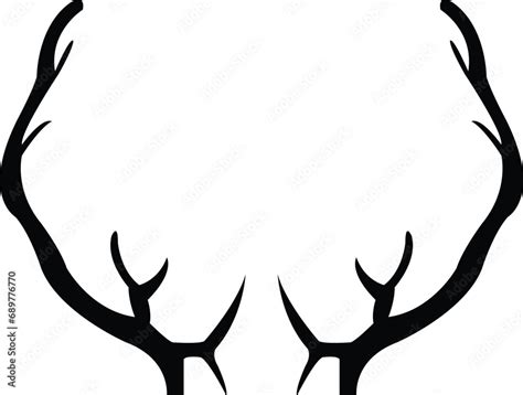 Deer Antlers Silhouette Instant Download Reindeer Antlers Svg Eps