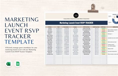 Marketing Launch Event Rsvp Tracker Template In Ms Excel Google Sheets