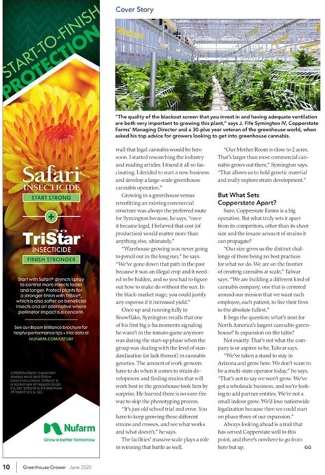 Greenhouse Grower Magazine - Copperstate Farms Thriving Under Glass