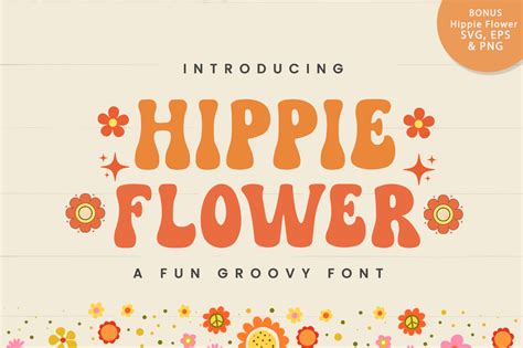 Hippie Flower Font By Manjalistudio · Creative Fabrica