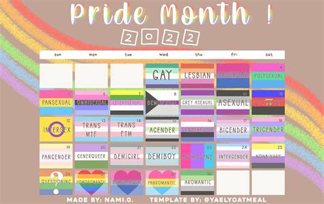 Pride Month Calendar Artofit