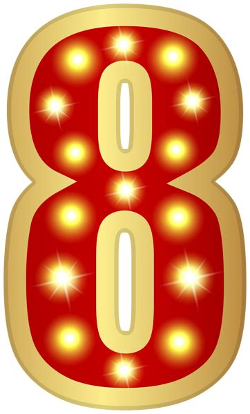 Number Eight Glowing Red Clipart Gallery Yopriceville High Quality