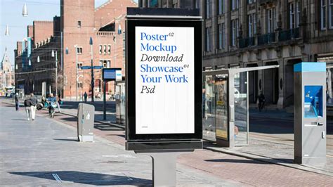 Free A2 Lined Up Street Posters Mockups PSD Set PsFiles